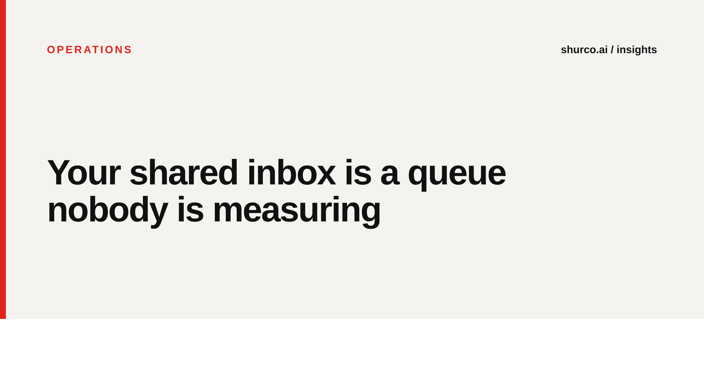 Your shared inbox is a queue nobody is measuring